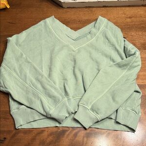 Aerie Mint Green V-Neck Women's Sweatshirt